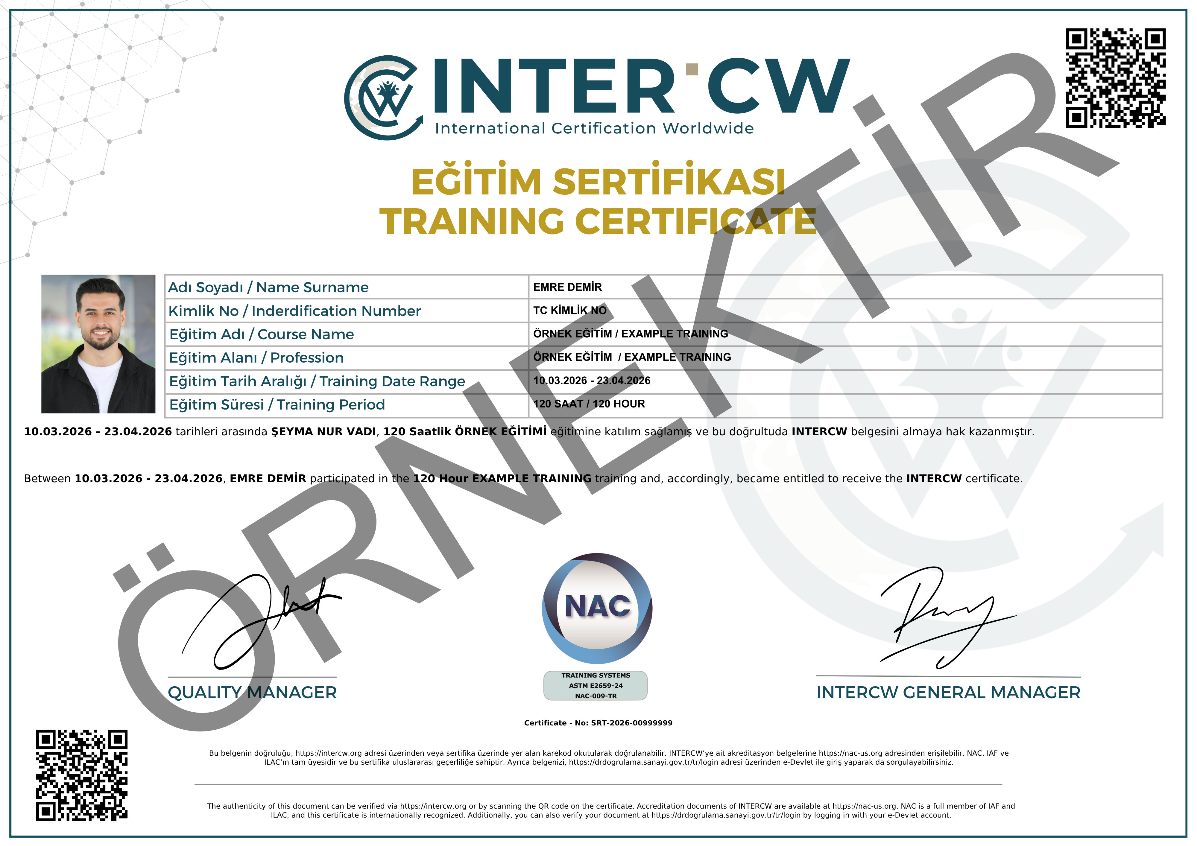 INTERCW Uluslararası Geçerli Sertifika